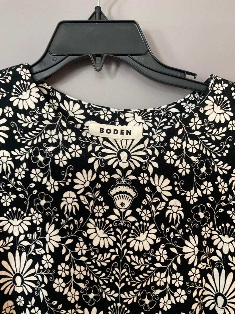 Boden Black & White Floral Print Dress - Picture 2 of 5
